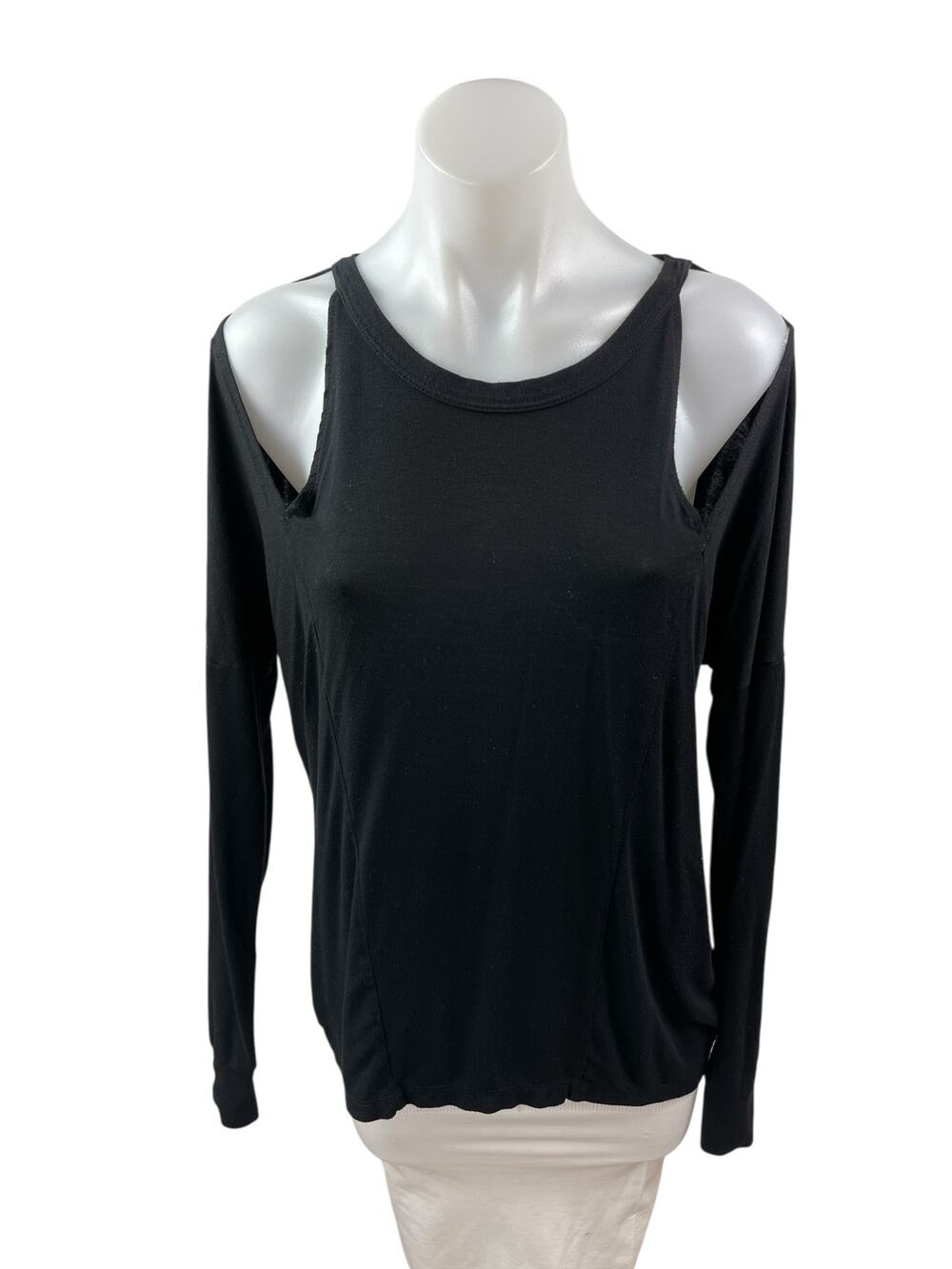 LNA Ashley Jane Cold Shoulder Crew Neck Long Sleeve Slim T-Shirt Blouse Top Sz S